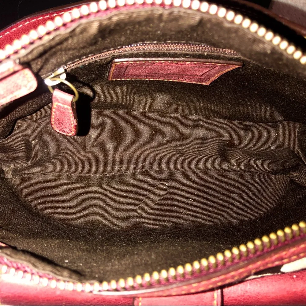 COACH Jacquard Signature C Special Edition 2004 Tan and Red Mini Shoulder Bag